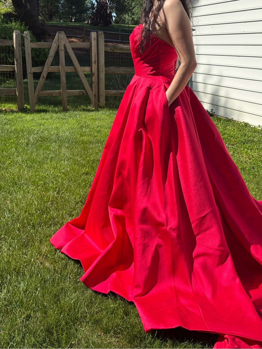 Red Strapless Ballroom Gown Dress - Maggie Sottero Alera